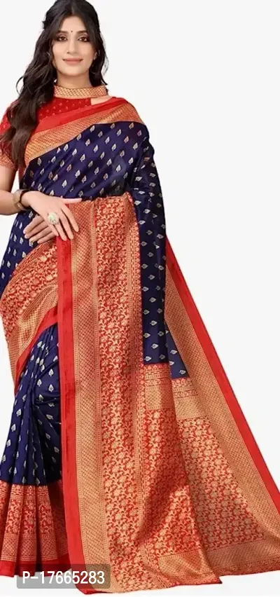 Fancy Silk Blend Saree with Blouse Piece for Women