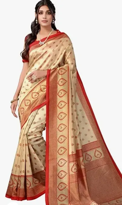 Beautiful Art Silk Jacquard Saree with Blouse piece