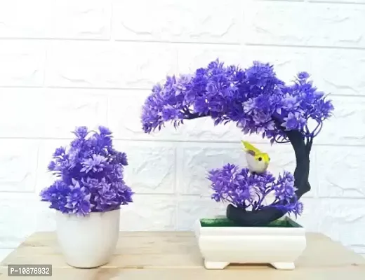 Decorative 1,Tree And With 1, Mini Plant For Table Office Living Room Indoor Bonsai Wild Artificial Plant With Pot