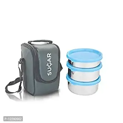 Useful Stainless Steel Insulated Lunch Box- Set of 3, 400 ml Each-thumb0