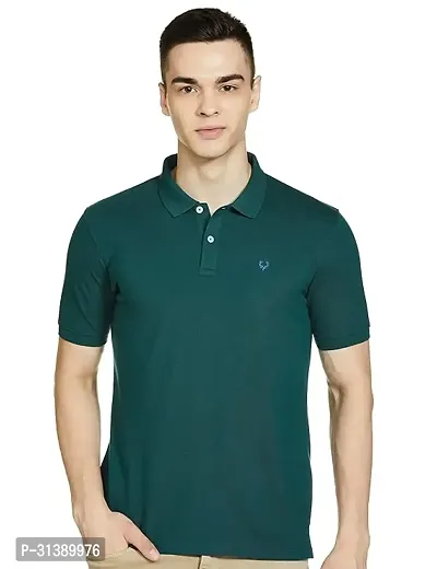 Comfortable Blue Cotton Blend Polos For Men-thumb0