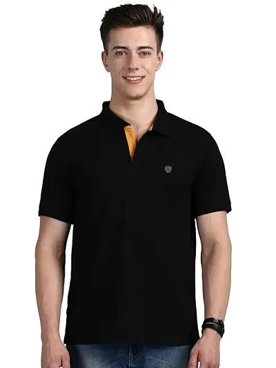 Lux Cozi Men's Regular Fit Polo Neck Half Sleeve Soild Casual T-Shirt | Polo T-Shirt for Men