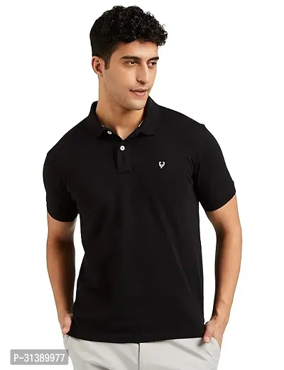 Comfortable Black Cotton Blend Polos For Men