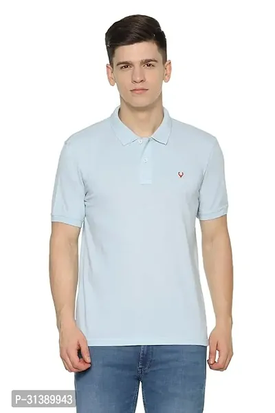 Comfortable Blue Cotton Blend Polos For Men-thumb0