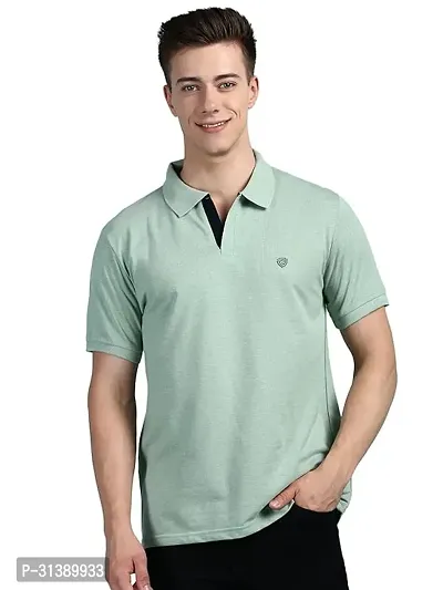 Comfortable Green Cotton Blend Polos For Men-thumb0