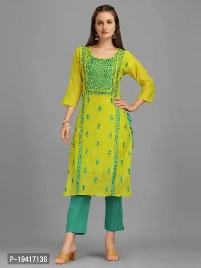 Stylish Fancy Chanderi Silk Kurta For Women-thumb0