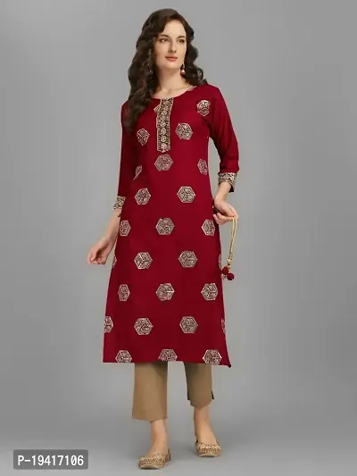 Stylish Fancy Viscose Rayon Kurta For Women-thumb0