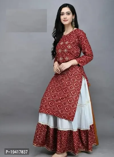 Stylish Fancy Rayon Kurta With Bottom Wear Set For Women