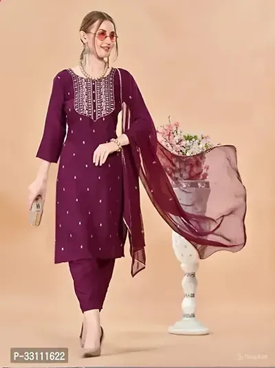 Fancy rayon embroidered Kurta Set