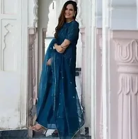 Stylish Fancy Rayon Kurta With Bottom Wear And Dupatta Set For Women-thumb2