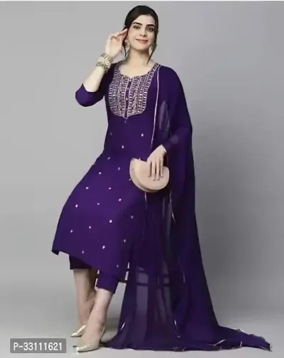 Fancy rayon embroidered Kurta Set