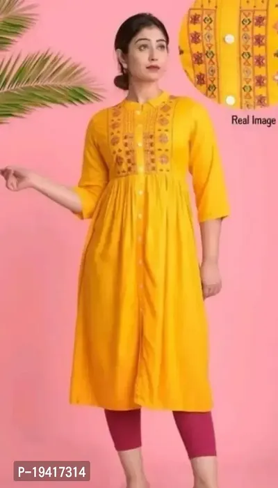 Stylish Fancy Rayon Kurta For Women-thumb0