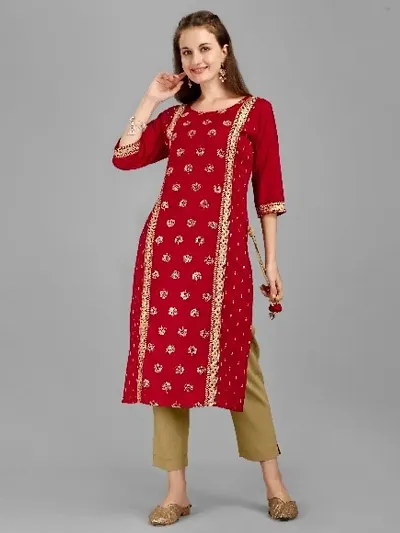 Stylish Viscose Rayon Embroidery Work Kurtis