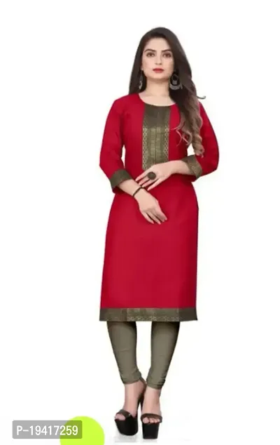 Stylish Fancy Cotton Slub Kurta For Women-thumb0