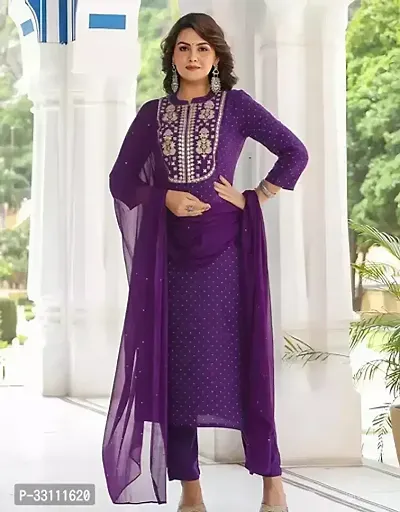 Fancy rayon embroidered Kurta Set