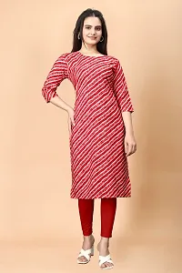 Stylish Crepe Red Printed Kurta For Women Single Pack-thumb3