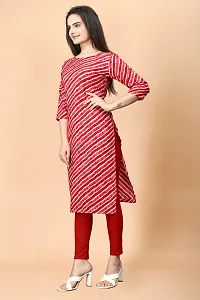 Stylish Crepe Red Printed Kurta For Women Single Pack-thumb1