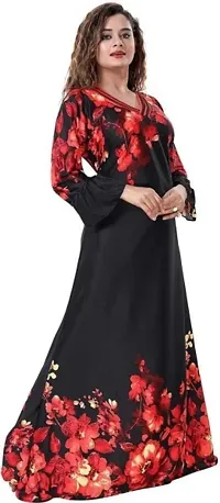 Floral Satin Umbrella Nighty For Women