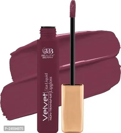 Beauty Berry Velvet Waterproof Non Transfer Long Lasting Matte Liquid Lipstick for Women- Sweet Eighteen, 5 ml-thumb0