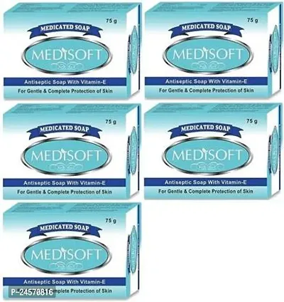 Premium Quality Medisoft Antibacterial Glycerin Soap With Vitamin E 5 X 75 G