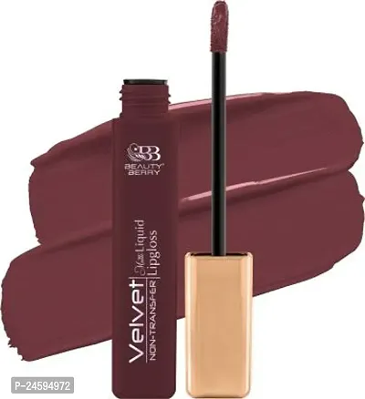 Beauty Berry Velvet Waterproof Non Transfer Long Lasting Matte Liquid Lipstick for Women- Rust Clay, 5 ml-thumb0