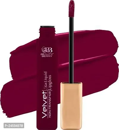 Beauty Berry Velvet Waterproof Non Transfer Long Lasting Matte Liquid Lipstick for Women- Rich Tang, 5 ml