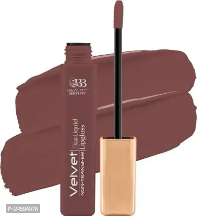 Beauty Berry Velvet Matte Non Transfer Liquid Matte Lipstick- Walnut Nude, 5 ml-thumb0