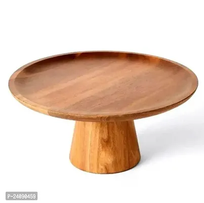 Woods Natural Wooden Handcrafted Cake Stand/Dessert Stand Pedestal For Dining Table/Decorating Round Pizza Cake Stand