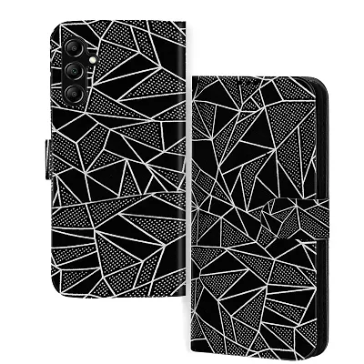 Knotyy Velvet Finish Faux Leather Flip Cover for Samsung Galaxy A34 5G with Foldable Stand  Cards Slots - Black