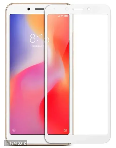 Knotyy Edge to Edge Tempered Glass for Redmi 6 (White) - Full Screen Coverage-thumb3
