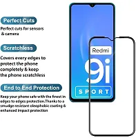 Knotyy Tempered Glass Screen Protector Compatible for Redmi 9i Sport with Edge to Edge Coverage for Redmi 9i Sport - (Black, pack of 2)-thumb1