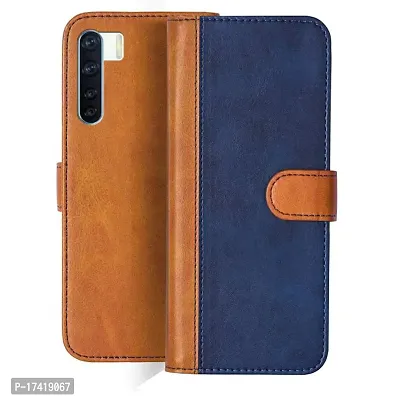 Knotyy Faux Leather Flip Cover for Oppo F15 with Foldable Stand  Cards Slots - Multicolor-thumb0