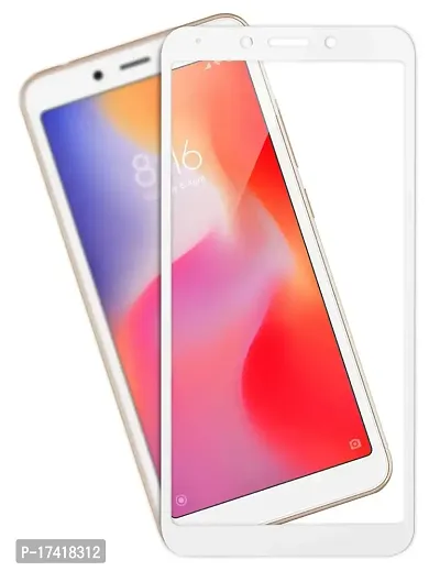 Knotyy Edge to Edge Tempered Glass for Redmi 6 (White) - Full Screen Coverage-thumb0