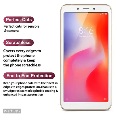 Knotyy Edge to Edge Tempered Glass for Redmi 6 (White) - Full Screen Coverage-thumb2