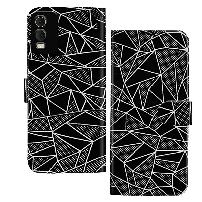 Knotyy Velvet Finish Faux Leather Flip Cover for Nokia C32 with Foldable Stand  Cards Slots - Black