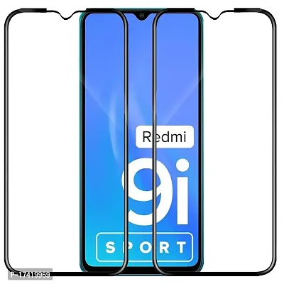 Knotyy Tempered Glass Screen Protector Compatible for Redmi 9i Sport with Edge to Edge Coverage for Redmi 9i Sport - (Black, pack of 2)-thumb0