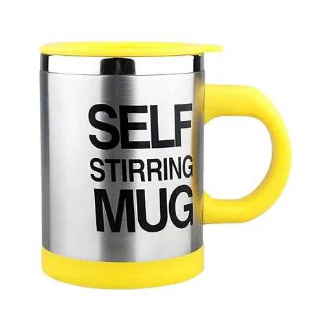 Self Stirring Coffee Cup/Mug Carbon Steel Coffee Mug  (300 ml)