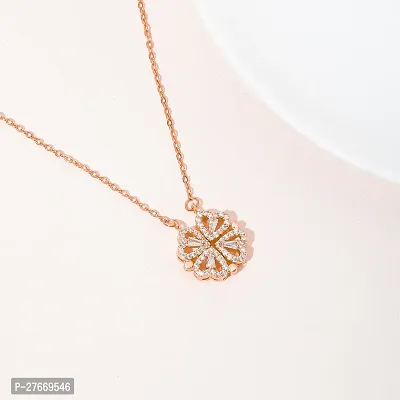 Four-leaf Clover Magnetic Pendant Heart Diamond Rose Gold -plated Chic Alchemy: Magnetic Elegance Unleashed-thumb2