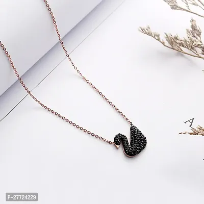 Beautiful  Black Duck Shape Daily Wear Necklace Rose Gold Chain For Women  Girls-thumb0