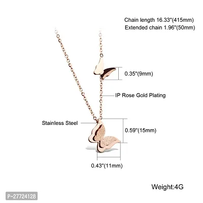 Trendy Collarbone New Butterfly Clavicle Rose Gold Stainless Steel Jewelry Exquisite Charm Cute Lady Neck Ornament Chain for women  girls-thumb3