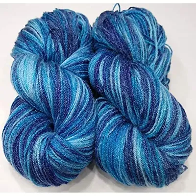 Oswal Knitting Yarn Wool Multi Blue 200gm. Woolen Crochet Yarn Thread. Wool Yarn for Knitting. Woolen Thread.