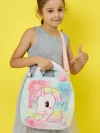 abhiswa Unicorn Toddler Tote Bag, Colorful Plush Princess Cute Unicorn Crossbody Handbags Best Gift for Girls 1-6 Years-thumb1