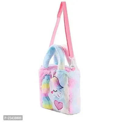 abhiswa Unicorn Toddler Tote Bag, Colorful Plush Princess Cute Unicorn Crossbody Handbags Best Gift for Girls 1-6 Years-thumb4