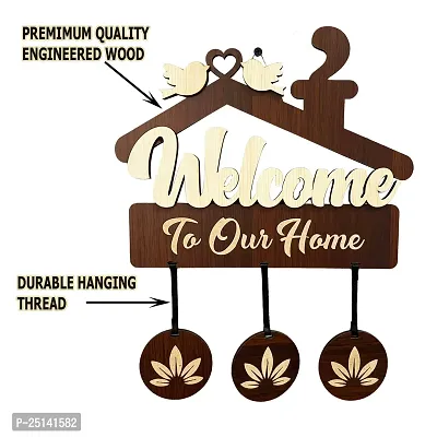 ArtwindGifts Welcome To Our Home Mdf Wooden Wall Hanging For Home Decoration | Home Decor Item For Door and Wall (Brown)-thumb4