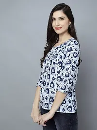 White Blue 100% Pure Cotton Casual wear Top-thumb4