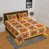 Classic Cotton Printed Bedsheet with Pillow Cover-thumb3