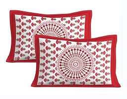 Traditional Rajasthani Cotton Jaipuri Print 144 TC Double Bedsheet with 2 Pillow Covers-thumb2