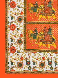 Traditional Rajasthani Cotton Jaipuri Print 144 TC Double Bedsheet with 2 Pillow Covers-thumb1