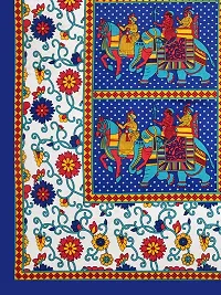 Traditional Rajasthani Cotton Jaipuri Print 144 TC Double Bedsheet with 2 Pillow Covers-thumb1