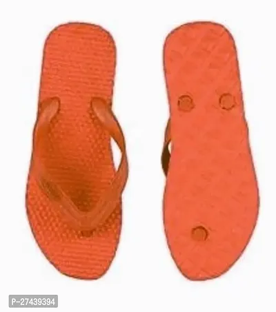 Stylish Orange Rubber Solid Slippers For Men